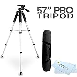 57 Camera Tripod w/ Carrying Case For Nikon Coolpix P600, P610, P530, P520 P510 S9300, D800 L620, S4200, S5200, S9200, S9400, S9500, S6500, S6600, S6800, S5300, L330, L340, L830, L840 Digital Camera