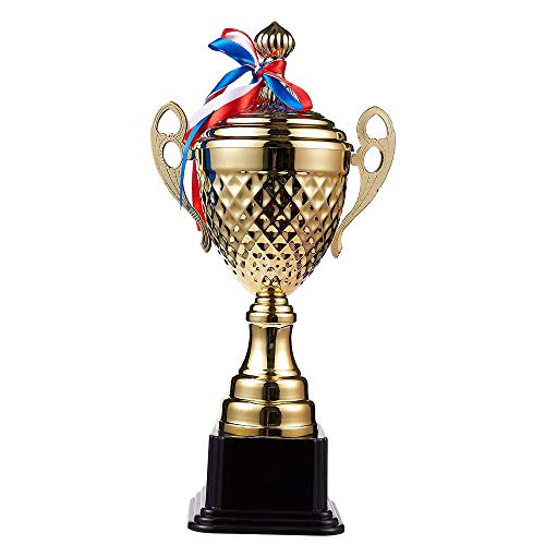 KisSealed Large Trophy Cup - Gold Trophy for Sport Tournaments Games, Competitions, Gold, 15.2 x 7.5 x 3.7 Inches, 15.2 Inches in Height
