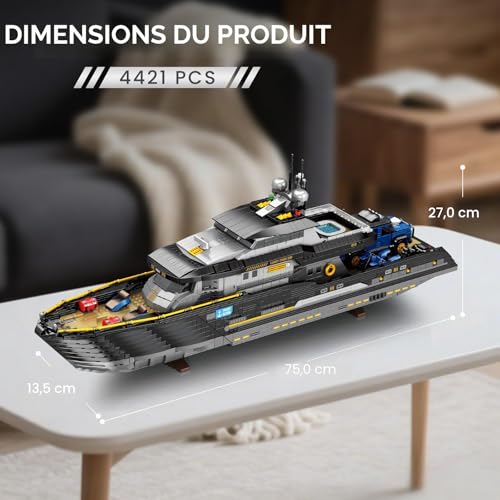 Reobrix 66103 Adult Luxury Yacht Building Kit Cruise Ship Model Kit Toy Yacht Decorations Collectable Exhibition Gift for Adults Boys Girls