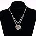 Lemonage Best Friend Necklace Crystal Pendant Magnet Jigsaw Heart Necklaces for Kids Girls Women, 2-Piece