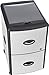 Storex Plastic 2-Drawer Mobile File Cabinet with Metal Accents, Roll Top, Gray/Black,Grey, 19 x 15 x 25 inches