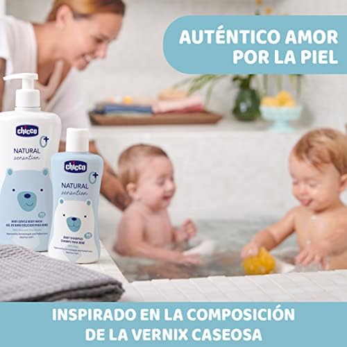 Gel de Baño Natural Sensation, Cosmética Bebés y Recién Nacidos 0 + Meses, Ingredientes Naturales, Limpia Piel y Cuerpo del Bebé, Envase Sostenible, 500 ml