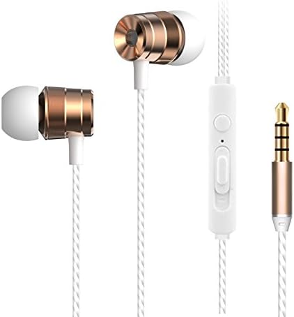 Aluminum Alloy Material In Ear Headphones with Microphone Mic&amp;Remote Control Earphones3.5 mm for Apple iPhone,iPad,iPod,Samsung Galaxy and Notebook Series,Game Consoles,MP3,MP4,HTC,Tablet PC-Gold