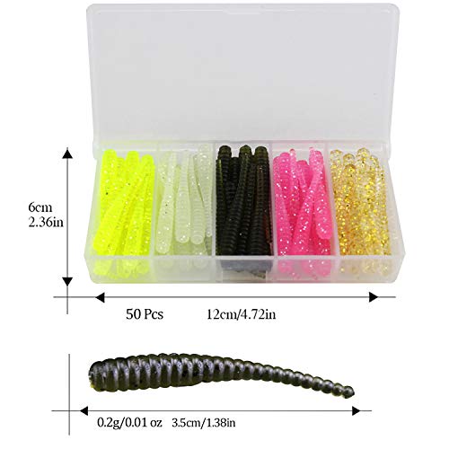 QualyQualy QualyQualy Soft Plastic Fishing Lures Trout Worms Lures Walleye Grub Fishing Lures
