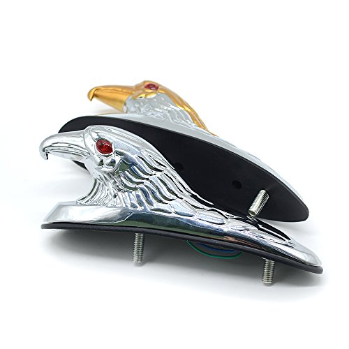 Universal Eagle Head Ornament Statue Motorcycle Bike Front Fender Mudguard for ATV Dirt Bike Frames & Fittings Car Bonnet (Gold)