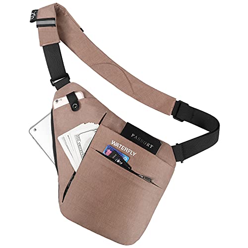 WATERFLY Sling Crossbody Chest Bag Slim AntiTheft Cross Body Bag Over