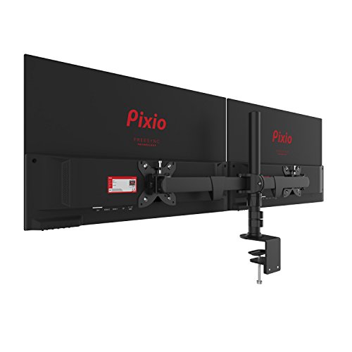 Pixio Universal Gaming Dual Monitor Desk Clamp Mount - 100x100 75x75 VESA Compatible Accessory Dual Monitor Display Mount Up to Two 27-inch - Thumbnail 6