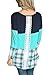 HOTAPEI Women's Shirts Long Sleeve Casual Plaid Loose Tunic Tops Blouse Blue Large
