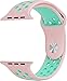 SELLERS360 Soft Durable Nike + Sport Replacement Wrist Strap for iWatch Series 1 Series 2 Apple watch band (Pink/Mint Green 38mm S/M)