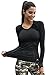 Matymats Long Sleeve T Shirts for Women Workout Tops Athletic Yoga Running Shirts V Neck with Thumb Holes Grey, L