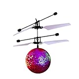Leegor RC Toy Epoch Air RC Flying Ball, RC Drone Helicopter Ball Built-in Shining LED Lighting for Kids Teenagers Colorful Flyings for Kids Toy Christmas Gift (Red)