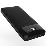 Todamay Power Bank 24000mAh Portable Charger External Battery with LCD Display, 2.1A Input Port and 2 Charging Ports for Smartphone and Other Devices, Black