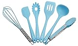Premium Kitchen Utensil Set. Quality Silicone Cooking Set Of 6. Hygienic, Durable, Non-stick, And High Temp Cooking Utensils. Includes A Complimentary PDF Paleo Cookbook.