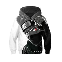 My Sky Kids Boys Kakashi Pullover Hoodie Sasuke Jacket Cosplay Costume Casual Sweatshirt (Kakashi, 12T-13T (Tag L))