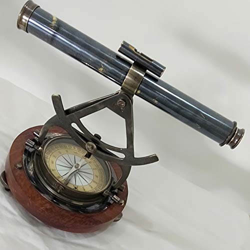 image for Dekor Mobilya Vintage Brass Theodolite Alidade Telescope Compass Surve