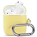 Camyse Airpods Case, Airpod Silicone Skin Cases Cover, Full Protective Durable Shockproof Drop Proof with Keychain Compatible with Apple Airpods 2 & 1 Charging Case,Airpods Accesssories (Yellow)