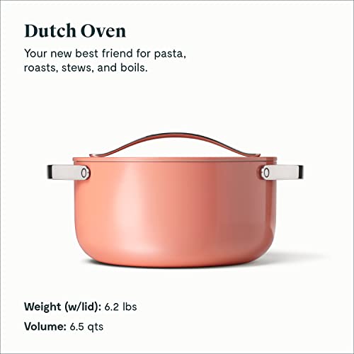 Caraway Nonstick Ceramic Dutch Oven Pot with Lid (6.5 qt, 10.5") Non Toxic, PTFE & PFOA Free