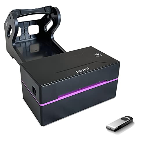 LENVII 4 Inch Thermal Label Printer with Bluetooth Connectivity丨For Shipping Labels/Warehouse/Logistics/Ecommerce/Ocean Freight丨High Resolution丨Compatible with Etsy, Shopify，eBay(Excludes holders)