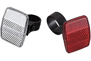 Practical and Deft 2PCS Bike Reflectors Set Front Rear Plus Wheel Lights Bicycle Cycling Light Reflector Kit for Handlebar Sa