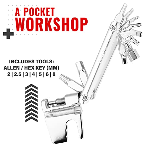 PRO BIKE TOOL 17 in 1 Bike Multitool 2.8 x 1.7 inches Compact and Lightweight Bicycle Repair