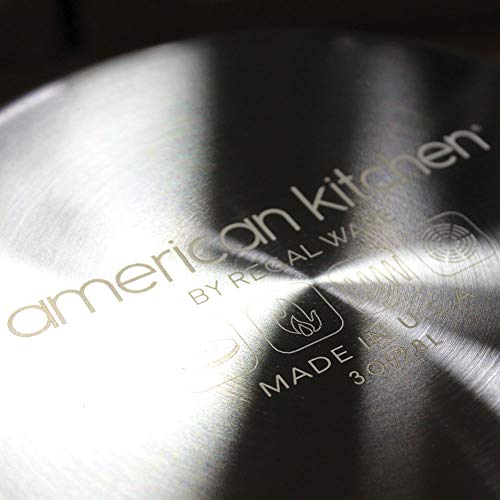American Kitchen Cookware 8-inch Nonstick Frying Pan; PFOA Free; Tri-Ply Stainless Steel; Manufactured in USA