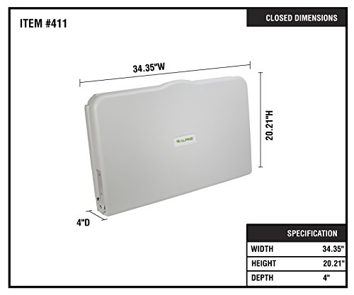 Alpine Industries Fold Down Baby Changing Diaper Station - Horizontal Wall Mounted, Sturdy & Durable, Supports up to 220 Lbs. -with Safety Straps to Keep Baby Secured - Ideal for Commercial Restrooms