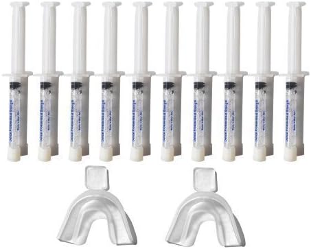 10 3ml syringes of non-peroxide whitening gel with Free Trays