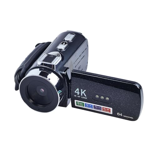 Flylin 4K HD Video Camera, 28X Digital Zoom Camcorder Vlogging Camera with Night Vision, WiFi 3” IPS Touchscreen Video Recorder for YouTube, Record Memories, Moments (Black)