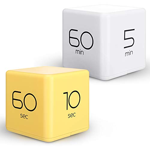 2 Pieces Cube Timer Gravity Sensor Flip Timer Kitchen Timer Kids Timer
