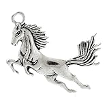 Housweety 10PCs Silver Tone Horse Charm Pendants 5.1x4.3cm(2