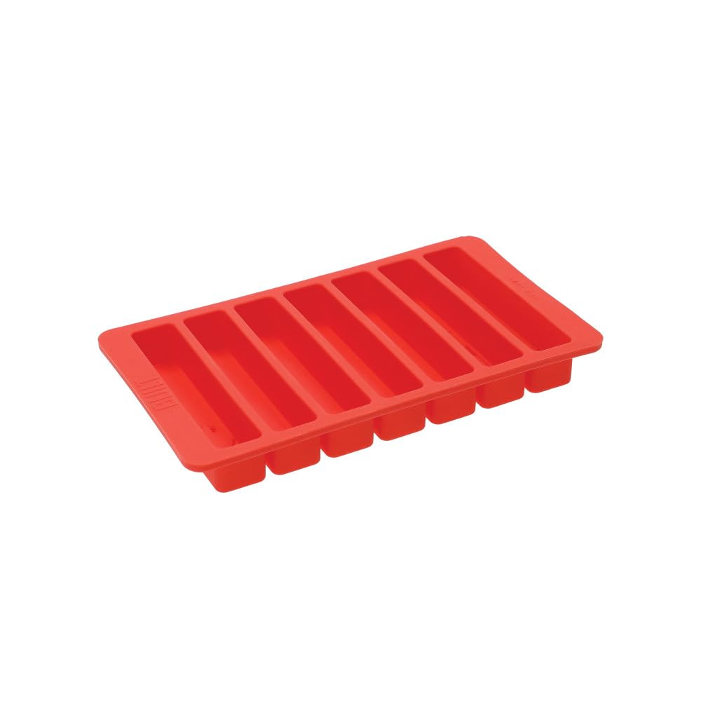 Built Water Bottle Ice Cube Tray, BPA Free Easy Release Flexible Silicone, Red, 19.5 x 11.5cm