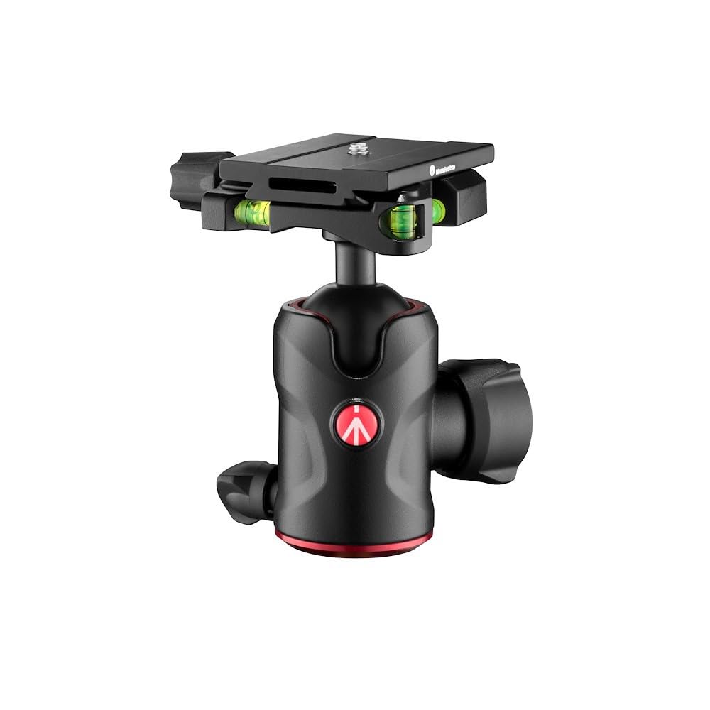 Manfrotto Compact Ball Head 496 with MSQ6PL Quick Release Plate, Fluid Ball Head for Camera Tripod, Camera Stabilizers, Remote Controls, Photography Equipment