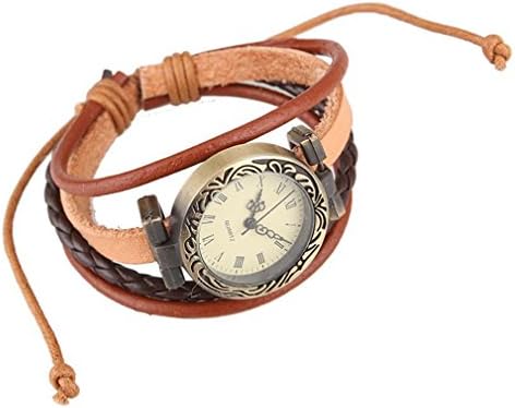 Genuine Leather Vintage Wrist Watch Women Bracelet Handmade Rome Watch 1