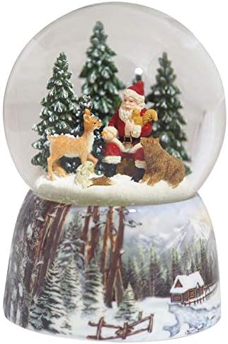 Foto Nella Palla Di Natale.Il Mondo Dei Carillon Mmm Gmbh 858298 Carillon Palla Di Neve Con Babbo Natale Nella Foresta Amazon It Casa E Cucina