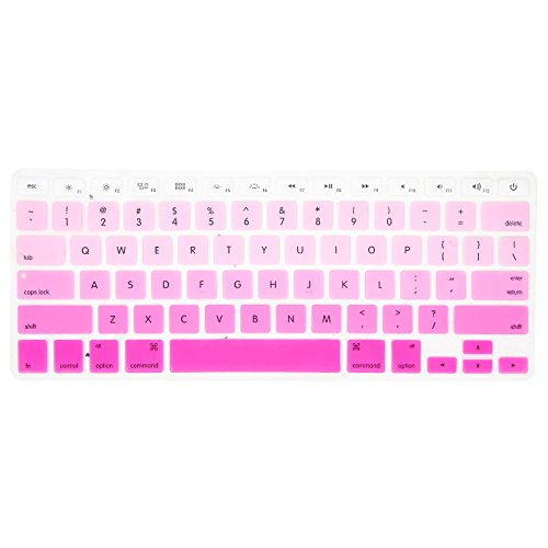 Allytech Faded Ombre Series Keyboard Cover Silicone Skin Protector for MacBook Pro 13" 15" 17" (with or w/out Retina Display) iMac Apple Wireless Keyboard and MacBook Air 13" (# Gradient light Pink)