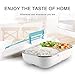 Portable Food Warmer - 3 Compartments Electric Lunch Box - Stainless Steel Spoon Fork -110 12v Heated Lunch Box With Car Adapter - Insulated Leakproof Hot Lunch Containers For Adults Kid Truck Driver