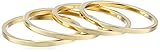 Silver Phantom Jewelry Plain Band Knuckle Midi Stacking Rings - Set of 4 18k Gold Plated Stainless Steel