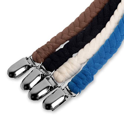 xxiaoTHAWxe Pacifier Clip Belt, 4Pcs/Set Lovely Braided Rope Infant Baby Teether Pacifier Holder Belt Clip 2#