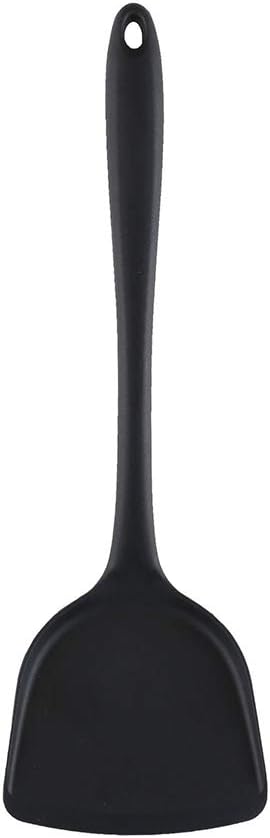 Woais Non-Stick Spoon Grade Silicone Cooking Shovel Kitchen Tools High Temperature Food Spatula Kitchenware(Black)