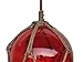 Hampton Nautical Red Japanese Glass Ball Fishing Float with Brown Netting Decoration 8