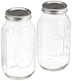 2ct 64oz (2 Qt) Wide Mouth Ball Mason Canning w/ Lid & Band Preserving - 2 Jars by TTE