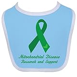 Inktastic Baby Boys' Mitochondrial Disease Support Baby Bib One Size Blue/White