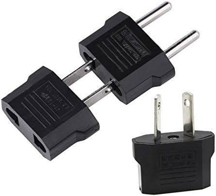 ANRANK 3-Type US EU AU Plug Travel AC Power Charger Outlet Adapter Converter with 2-pin Plugs (Black, 3-Pack)