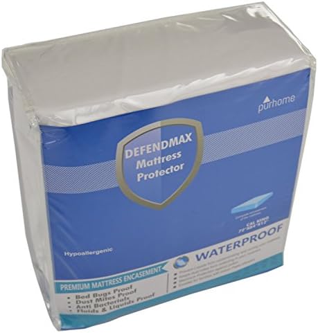Mattress Protector Defender Encasement Cover Waterproof , Bed Bug Proof, Hypoallergenic, Breathable, Noise Free, Vinyl Free DefendMax California King Size Fits Up to 16 in Mattress