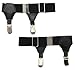 JAIFEI High-End Sock Garters- Premium 1-Pair Double Sturdy Clip Sock Suspenders For Cotton & Silk Socks (Black)