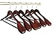 B&C Home Goods Wooden Coat & Suit Hangers - Extra Wide Shoulder Wood Clothes Hangers with Velvet Bar | Premium Garment & Pants Storage Set of 6