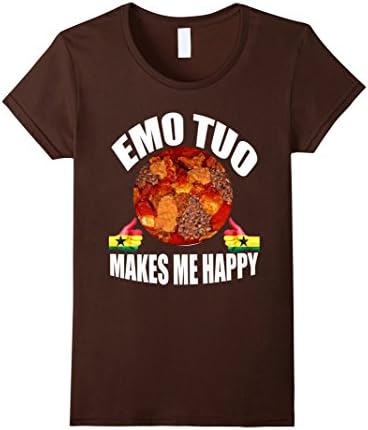 Womens Storecastle: Emo Tuo Makes Me Happy Funny Ghana Food T-Shirt Medium Brown