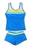JerrisApparel Kids Children Two Pieces Boyshort Tankini Swimwear For Girl