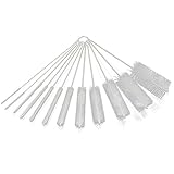 Mirenlife 12 Pieces Nylon Tube Brush Set, Pipe Cleaning Brush Set, 8.27 Inch Long, Various Styles