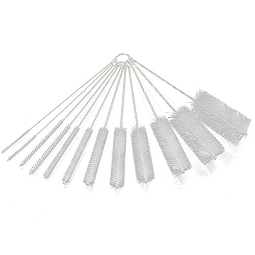 Mirenlife 12 Pieces Nylon Tube Brush Set, Pipe Cleaning Brush Set, 8.27 Inch Long, Various Styles